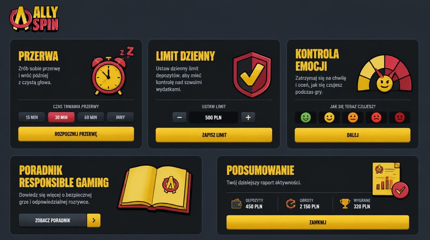 Gracz robiący przerwę, symbol limitu, kontrola emocji