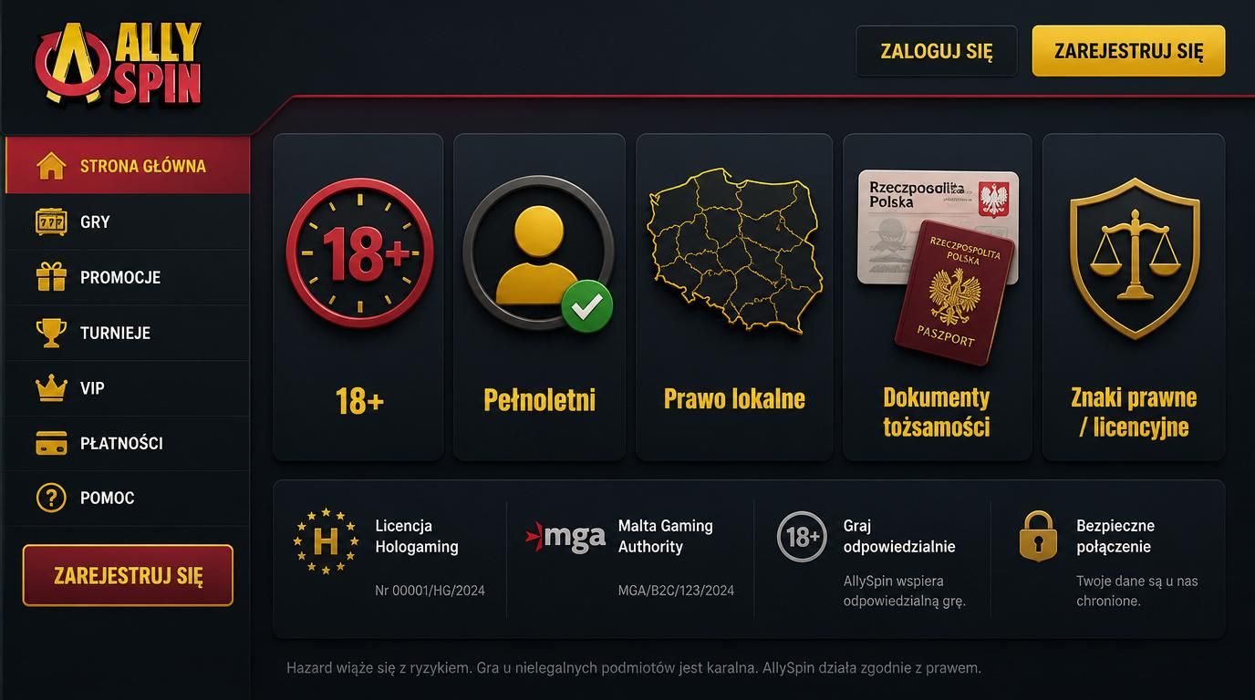 warunki: wiek i lokalizacja gracza w Polsce oraz licencja